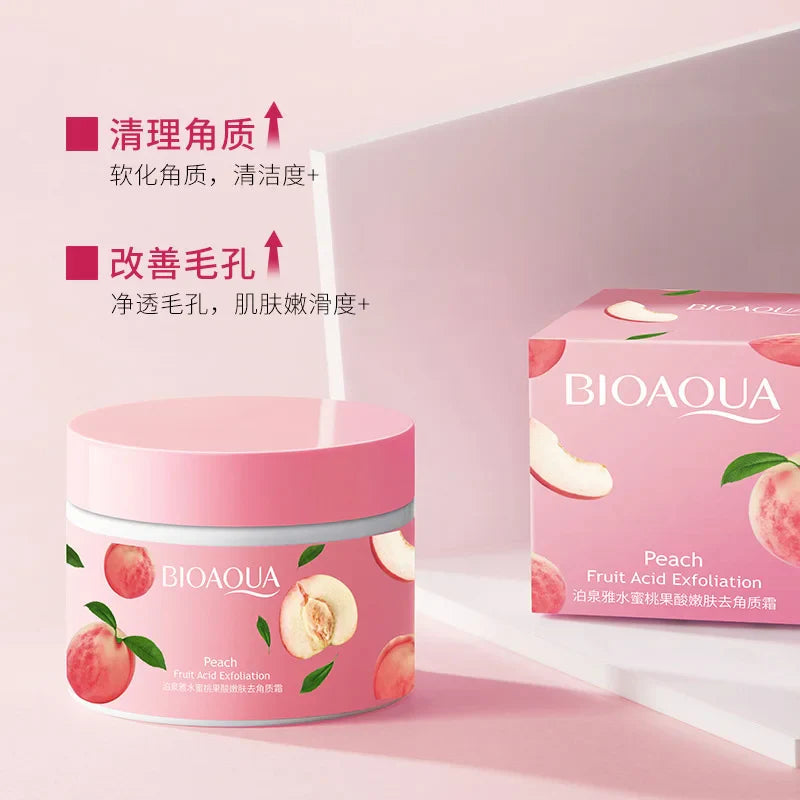 BIOAQUA Peach Extract Fruit Acid Exfoliation Soft Moisturizing Hydrating Facial Skin Care Face Scrub