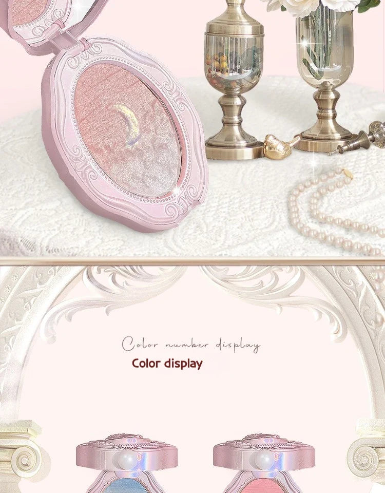 Colorrose Embossed Powder Blush Blue Genuine Nude Makeup Natural Party  Blusher  Shimmer Pearlescent Highlight Eyeshadow