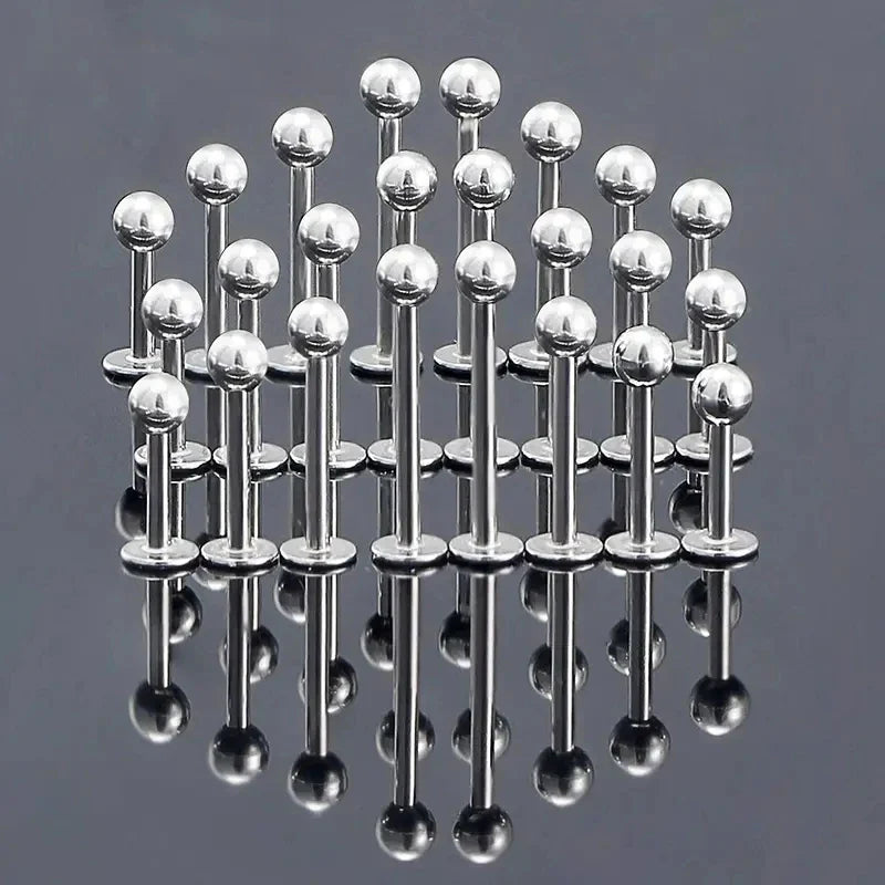 10-100pcs/lot Stainless Steel Labret Lip Bar Rings Stud Tragus Helix Bar Ear Cartilage Piercings Jewelry for Women Men 3mm Ball