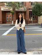 AOSSVIAO Knitted Casual Cardigan 2025 Autumn Winter Elegance Solid Color V-neck Sweater Unique and Niche Slim Fit Tops