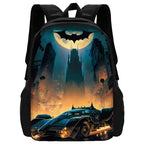 Child Superhero Batmans School Backpack with Lunch Bags ,Pencil Bags ,School Bags for Boys Girls Best Gift