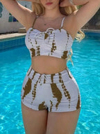 2025 Print High Waist String Two Piece Bikini Women Swimwear Female Swimsuit Bathers Bathing Swimming Suit Beachwear Summer