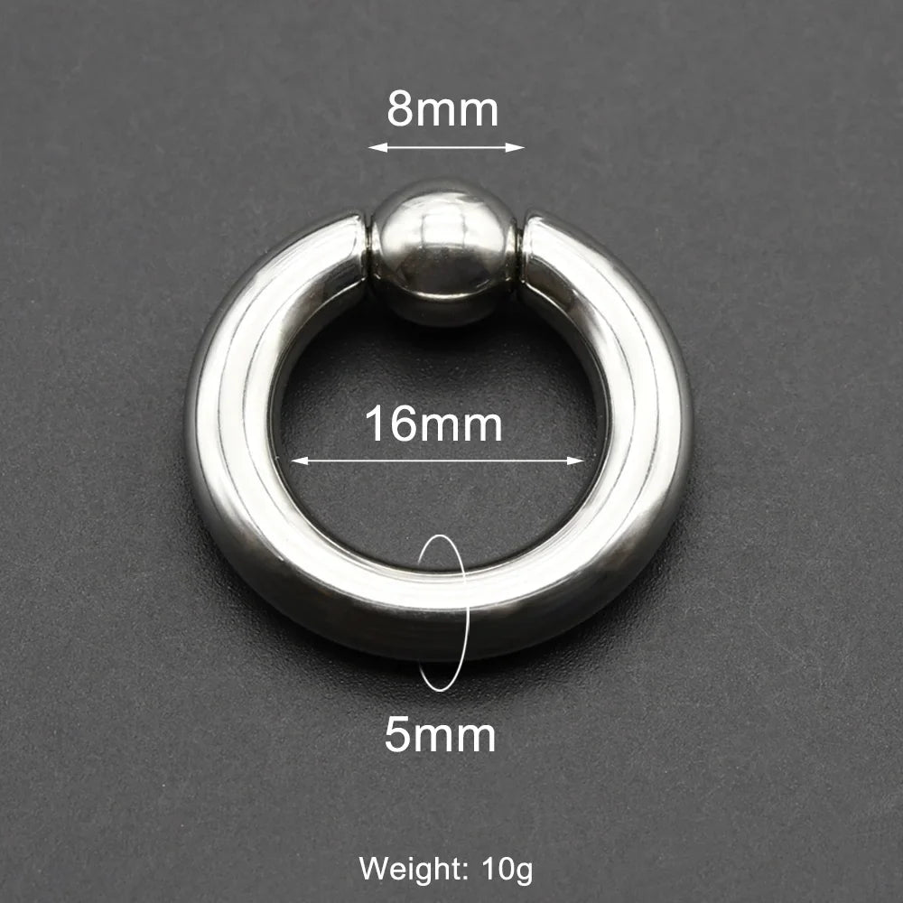 1Pc Large Gauges Stainless Steel CAPTIVE SPRING BEAD RING for Septum Piercing BCR Nose Ring Hoop Expander Earlobe Earrings 00G