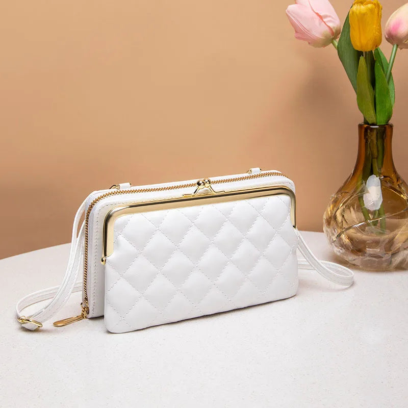 Bags for Women Trend PU Leather Handbags for Women Beige White Black Fashion Hand Bag Bolsas Para Mujeres Sac Phone Holder