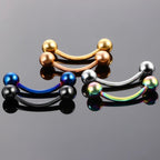 1PC 6/8/10mm Stainless Steel Banana Piercing Ring 3mm Ball Eyebrow Piercing Curved Barbell Ring Snug Daith Helix Rook Earring
