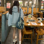 Brown Zip Up Hoodie Women 2023 Autumn Lattice stitching Long Sleeve Casual Oversized Sweatshirt Solid Jacket Women Clothing