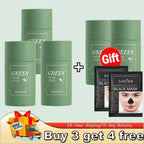 Green Tea Remove Blackhead Solid Mask Dispel Acne Blemish Cleansing Stick Mask Shrink Pores Tighten Whitening Repair Skin Care