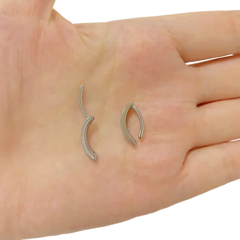 ASTM F136 Titanium PIERC Reverse Curved Clicker Navel Barbell Shiny CZ Sexy Belly Button Rings Bellybutton Sexy Piercing Jewelry