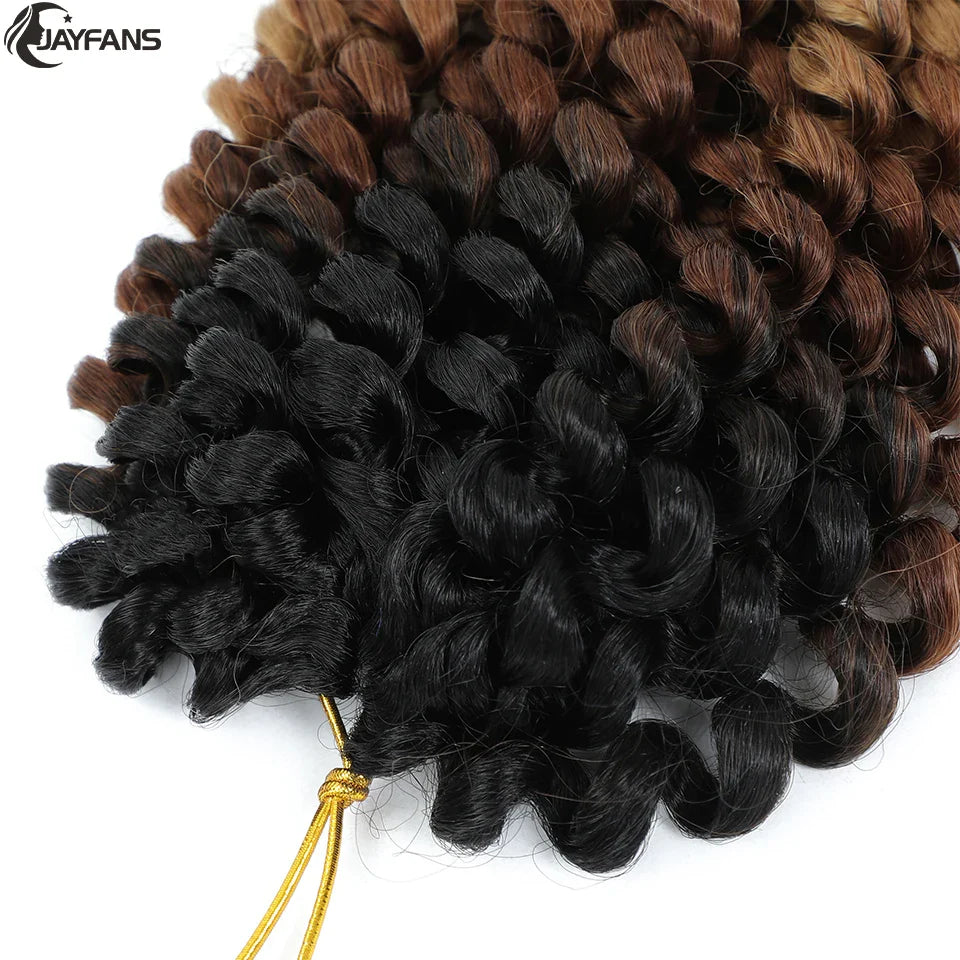1- 5 Packs 8 inch Jumpy Wand Curl Jamaican Bounce Crochet Hair Natural Black Wand Curls Crochet Hair Short Curly Crochet Braids