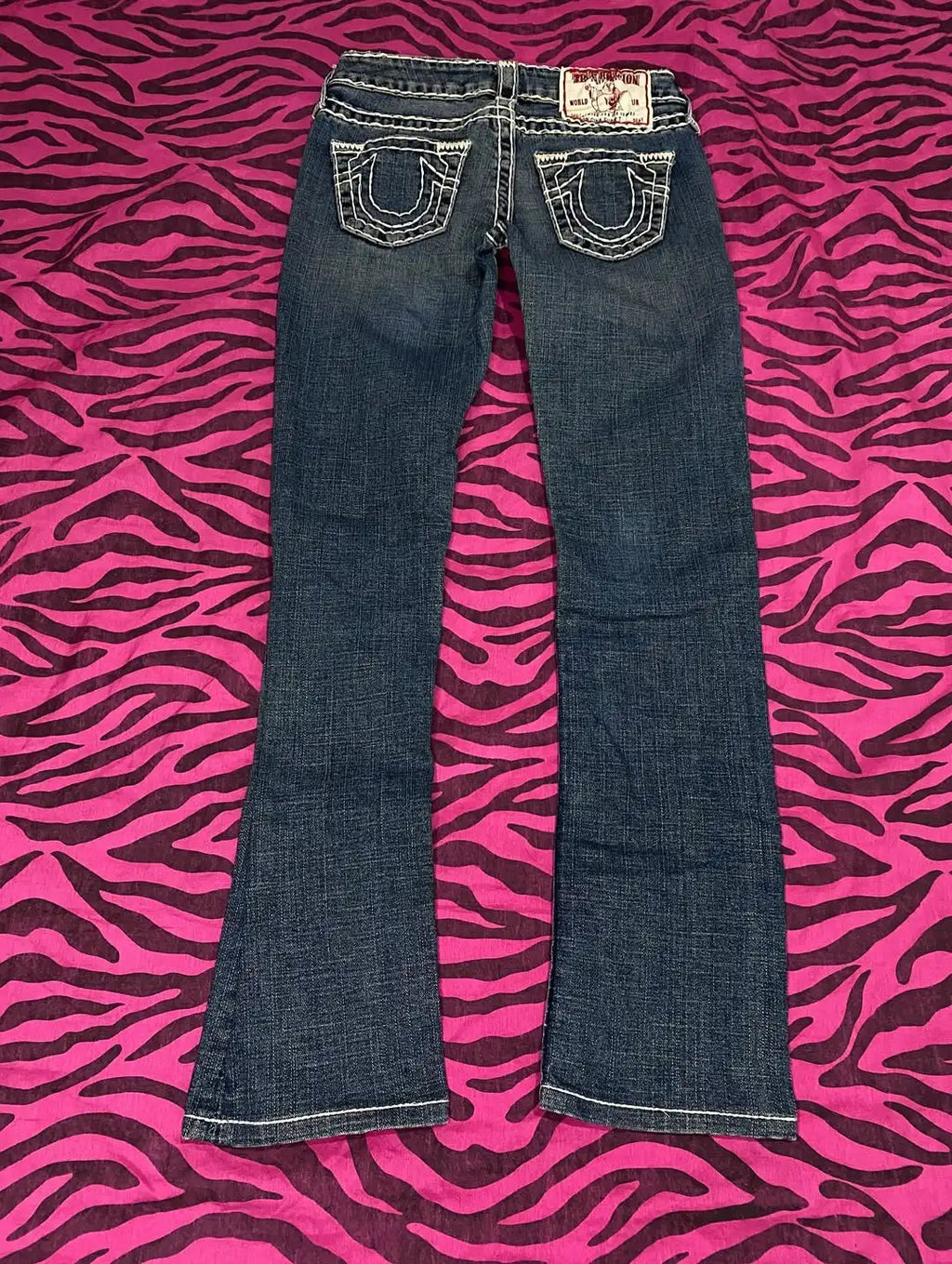 Buddha Statue Pocket Embroidery Low Waist Jeans Hip-hop Punk Street Fashion Washed Casual Jeans Women's Clothing