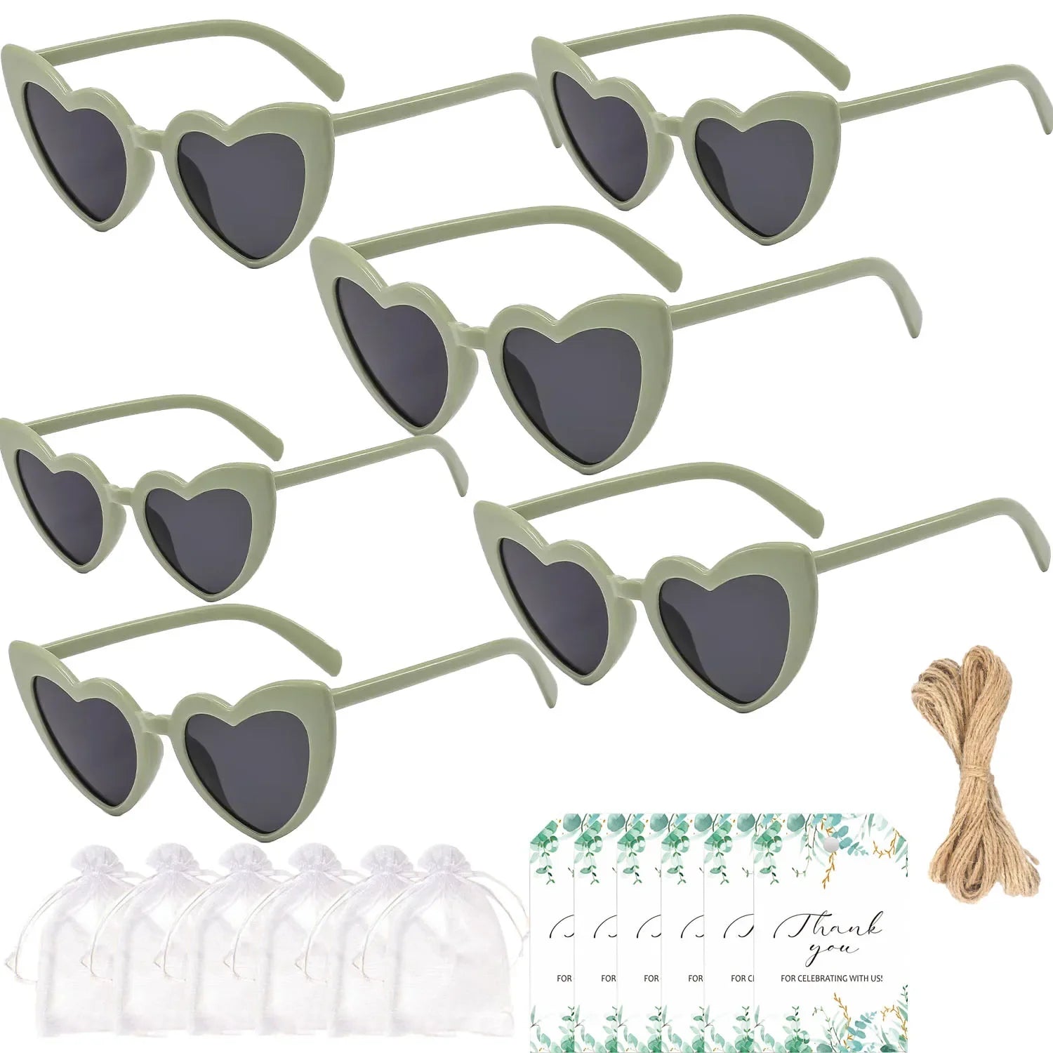 12-60Pcs Wedding Bridal Heart Shaped Sunglasses Party Favors Gift for Guests Bachelorette Hen Party Glasses Bridal Shower Decor