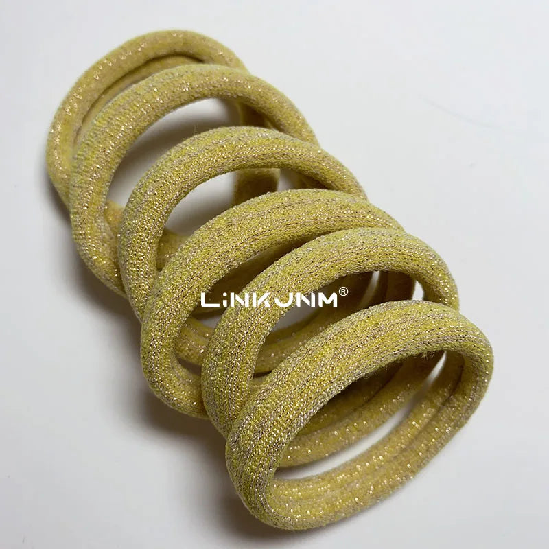 6PCS Women Glitter Hair Scrunchies Girls Elastic Hair Rubber Bands Hair Holder/Gum Hair Accessories Ponytail Hair Holders