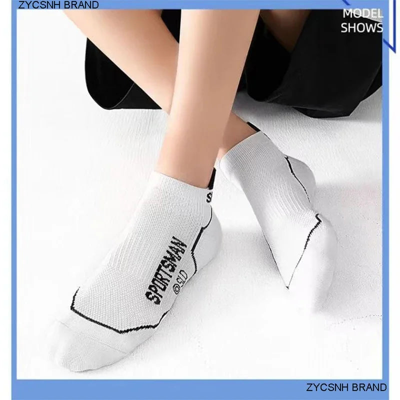 5 Pairs sport Socks High Quality  Men's Summer Man Short Socks Breathable Ankle Socks Cotton Black Thin Cut Run Men Socks