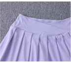 2024 New Best-Selling Pleated Nylon Spandex High Waisted Pocket Skirt With Anti Glare A-Line Sports Tennis Skirt