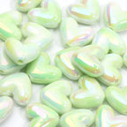 10pcs 15x17mm Macarons ABS Spacer Beads Gradients Heart Acrylic Beads For Diy Jewelry Making Bracelet Necklace Earrings Pendant