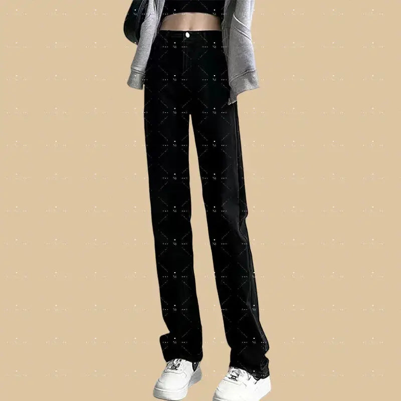 Embroidery High Waited Jeans Woman Street Fashion Vintage Hip Hop Washing Women Jeans Casual Versatile Y2k Pants Black Jeans