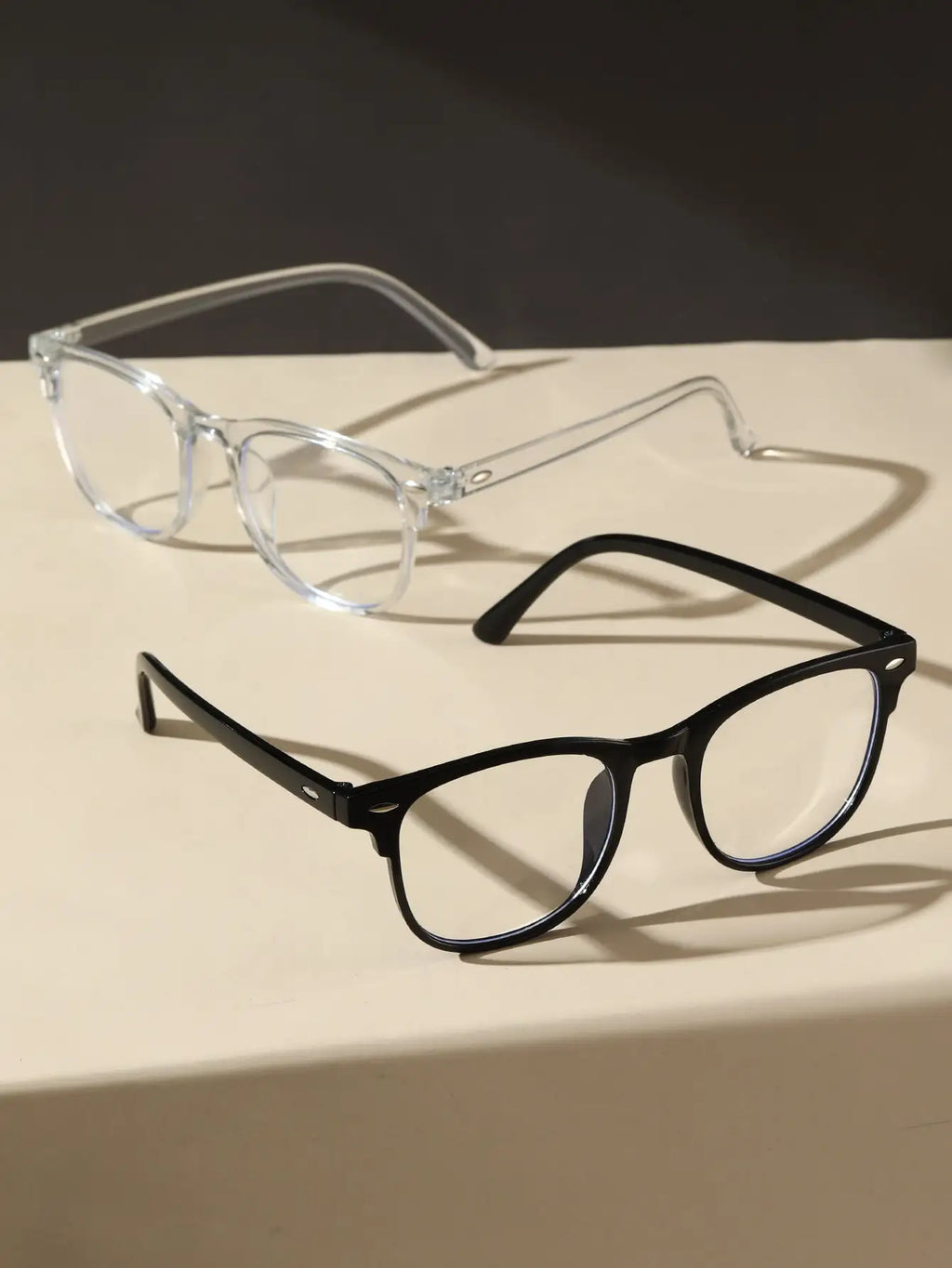 1PC/2PCS Fashion Pentos Plastic Frame Anti-Blue Light Clear Glasses For Daily Office Reading Life Eye Protection Accessories.