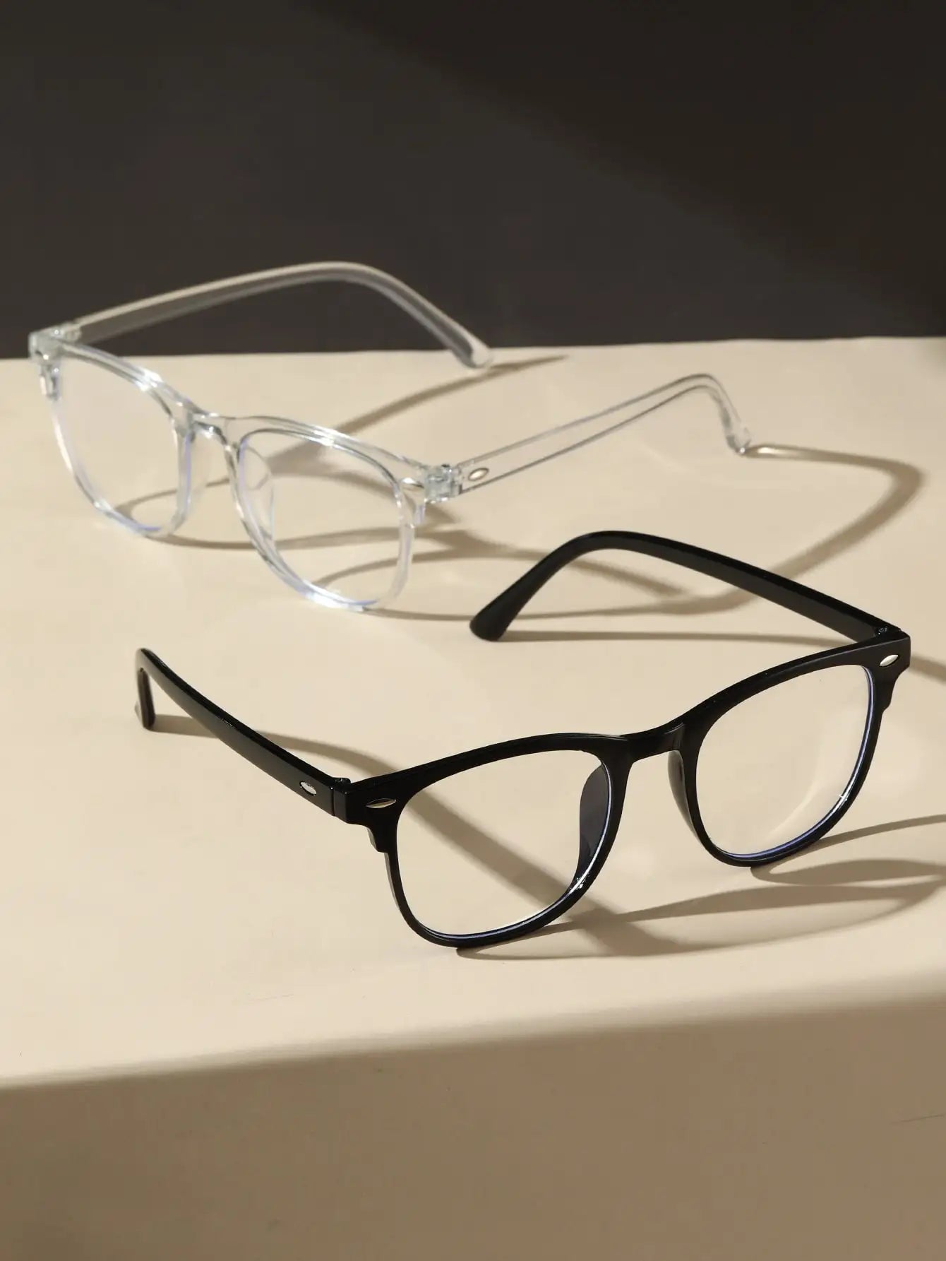 1PC/2PCS Fashion Pentos Plastic Frame Anti-Blue Light Clear Glasses For Daily Office Reading Life Eye Protection Accessories.