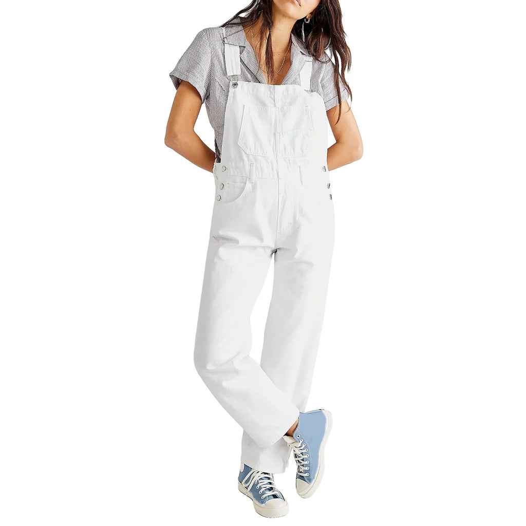 2023 Summer Black Jumpsuit Women Loose Dungarees Overalls Wide Leg Women Long Jumpsuit Ladies Overalls For Women