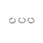 3Pcs/Lot  Silver Color Chain Ear Cuff Non-Piercing Fake Cartilage Clip Earrings For Women Men Creative Trend Christmas Jewelry