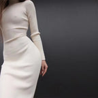 2024 New Autumn Knitted Turtleneck Dress Women Long Sleeve Bodycon Midi Dresses Female Elegant Fashion Solid Color Skinny Dress