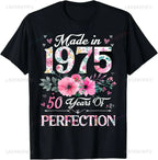 50th Birthday Gifts 1975 Party T-Shirt Women Men Clothing T Shirts Tops women clothing my body my choice