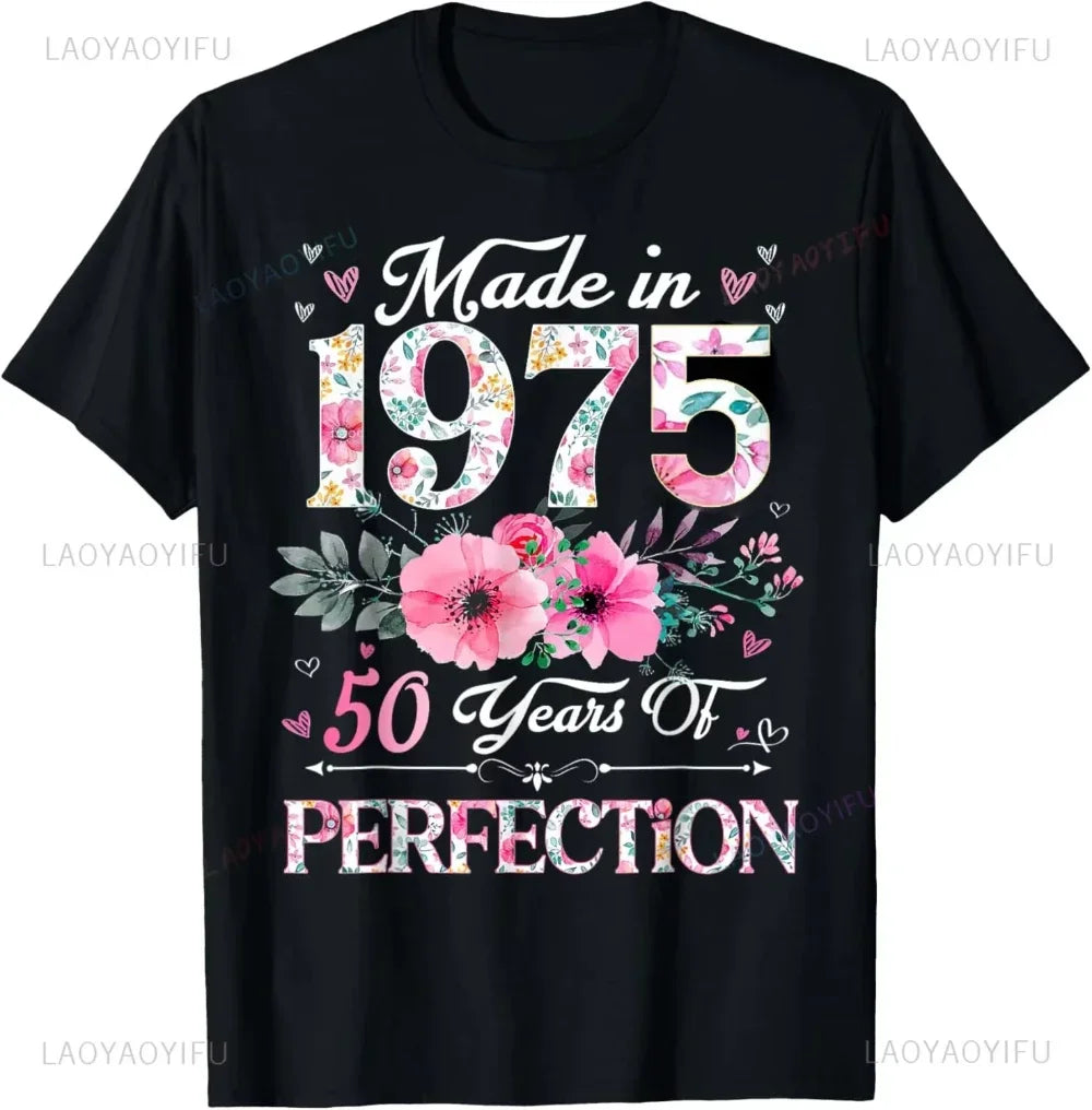 50th Birthday Gifts 1975 Party T-Shirt Women Men Clothing T Shirts Tops women clothing my body my choice
