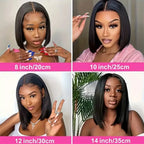 Bone Straight Short Bob Wigs 100% Human Hair Wigs Wear and Go Glueless Lace Front Wig Brazilian Lace Front Human Hair Wigs 180%