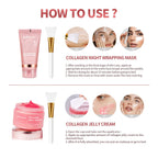 Collagen Jelly Cream Hydrolyzed Collagen Overnight Facial Mask Wrapping Peel-Off Mask Hydrating Firming Moisturizing SkinCare