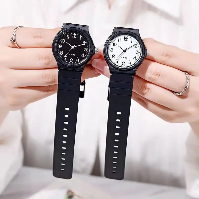 Casual Exam Watch Silicone Strap Simple Women Watch Student Ladies Quartz Wristwatch Waterproof Round Small Dial Clock for Girls