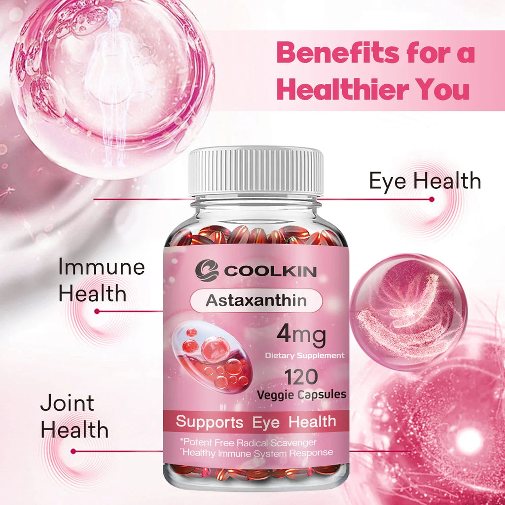 Astaxanthin - Supports Eyes, Promotes Nervous System Health, and Improves Immunity, Non-GMO Supplement