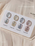 1-3pcs PSK 2025 New Whitening Purple Glass Beads Starry Crystal Nail Art Purple Glass Bead Cat Eye Gel Nail Polish Nail Supplies