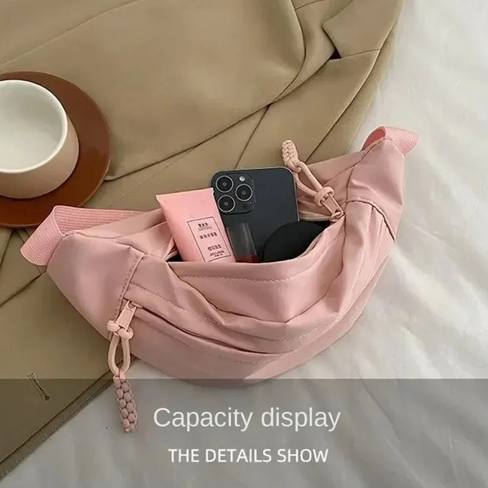 Half Moon Women's Chest Bag New Oxford Cloth Large Capacity Waist Bags Waterproof Multifunctional Running Belt Bags Sport