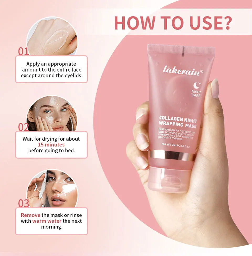 Collagen Peel-off Mask Moisturizing Deep Cleansing Anti Wrinkle Face Skin Care Masks Hydrating Overnight Collagen Mask Cream.