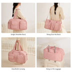 AJI Women Travel Bag Nylon Handheld Travel Bag Carry On Luggage Bag Large Capacity Weekender Gym Sport Holdall Overnight Bag