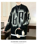Autumn Winter Long Sleeve Print Letter Casual Hoodies Sweatshirts Thick Fake Two Pieces Fashion Tops Korean Trend Men Clothing
