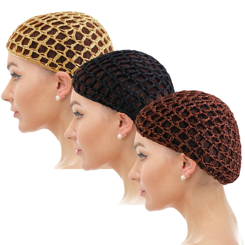 2/3PCS/LOT Hair Net Sleeping Cap Daily Use Breathable Mesh Crochet Hair Net Hair Care Cap Mesh Cap Dome Cap Turban Hat