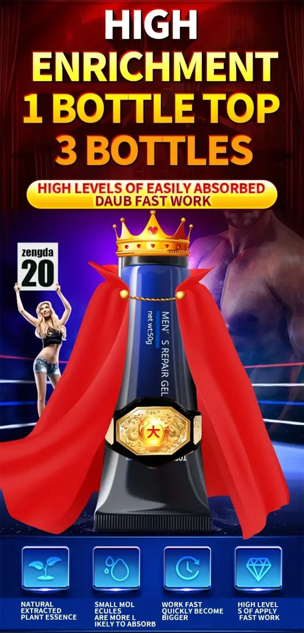 Big Dick XXL Penis Enlargement Cream Man Male Delay Erection Cream for Men Sex Gel Increase Size Growth Thicken Adult Products