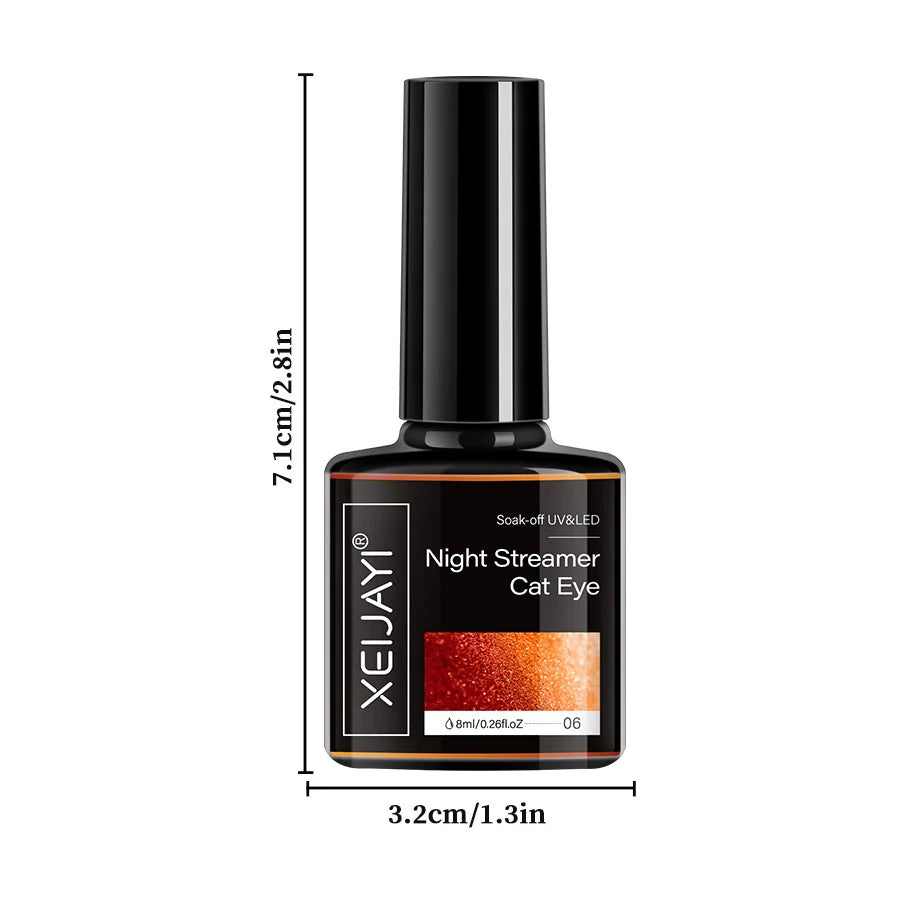 6Colors 9D Galaxy Chameleon Cat Eye Nail Gel Polish Magnetic Long Lasting Shining Magnet Cat Eye Nails Art Soak Off UV Gel 8ml