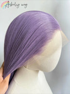 Ashely Light Purple Wig Special Grey-purple Lace Front Wigs 26inch long straight 13*4 Synthetic Lace Wigs for Cosplay Daily Use