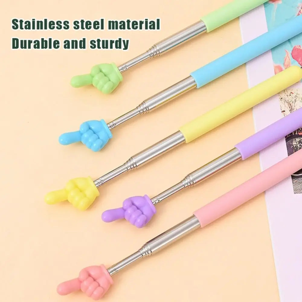 Creative Stainless Steel Teaching Telescopic Rod Finger Design Teaching Stick multifunctional Reading Stick home School Supplies