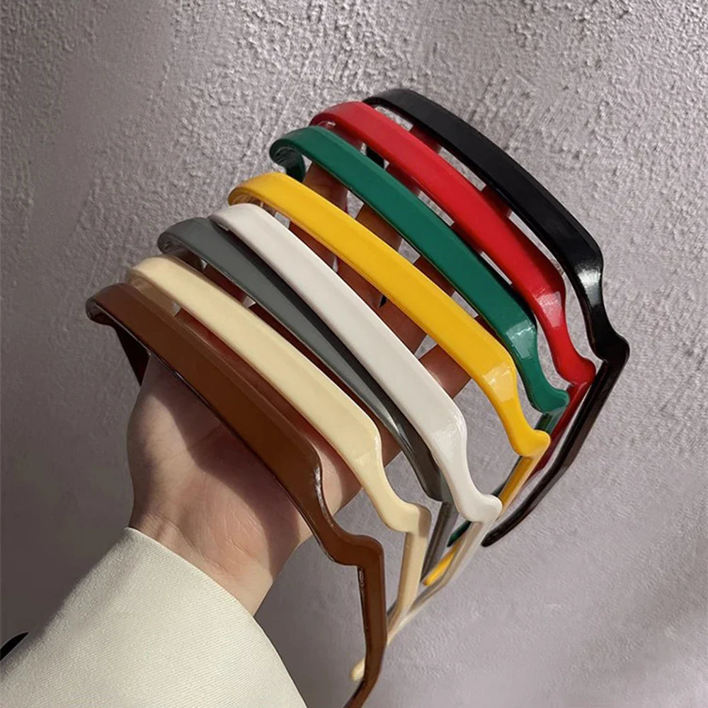 1/3pcs Women Square Glasses Headband Coloful Invisible Fixed Hair Clips Wave Curly Hair Ties Temples Headband Accessories