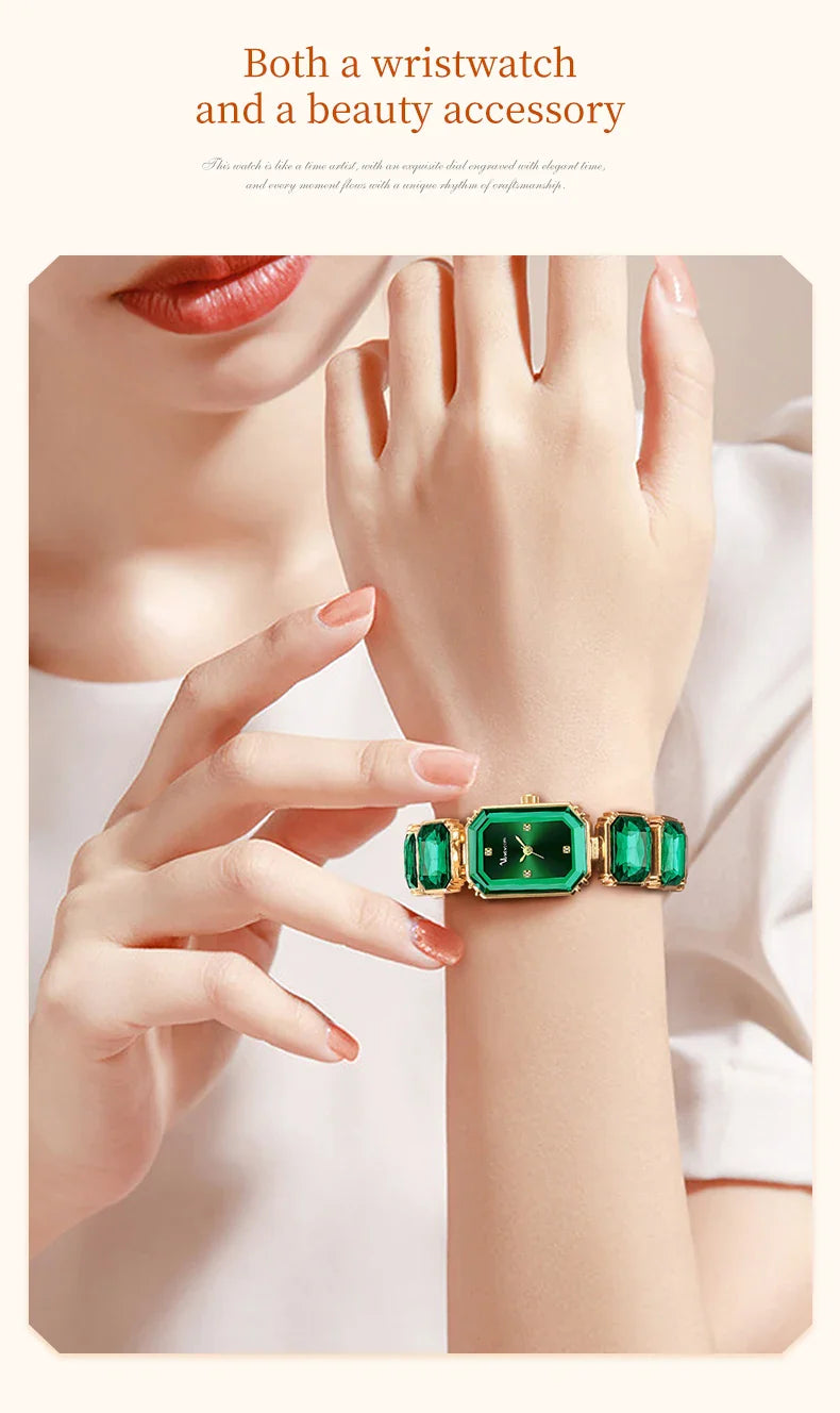 2025 New Women Watches Luxury Diamond Square Quartz Movement Stainless Steel Mesh Belt Original Gold Fashion Dress Women's Watch