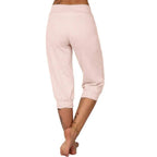 Classic Solid Color Jogging Pants Women Cotton Linen Capris Trousers Bandage Double Pocket Pants Summer Beach Vacation Wear