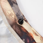 CUTENOVA Women'S Full-Body Printed Hanging Neck Big Backless Skinny Five-Point Jumpsuit Sexy Fashion Street Trend Jumpsuit