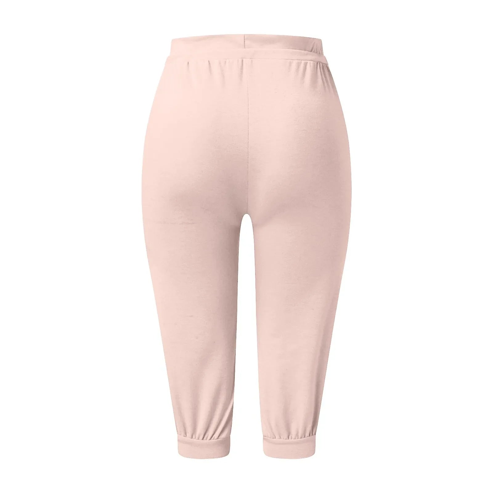 Classic Solid Color Jogging Pants Women Cotton Linen Capris Trousers Bandage Double Pocket Pants Summer Beach Vacation Wear