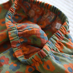 2025 New Spring/Summer Pajamas Three Piece Set Thin 100%Cotton Crepe Ladies Short Sleeves+Shorts+Pants Flip Collar Home Suit Set