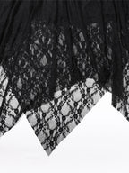 Halloween Plus Size Women's Gothic Lace Flare Sleeve A-Line Midi Dress Ladies Asymmetrical Hem Punk Party Costplay Dress 1XL-6XL