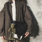 Canvas Crossbody Bag Large Capacity Hip-Hop Street Style For Both Men And Women