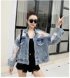 Cotton Denim Coat Women Lace Spring Autumn Ropa Cardigan Jeans Maxi Punk Gothic Bomber Jacket Windbreaker Y2k Jackets Korean